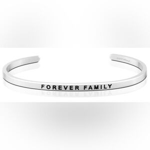 Silver Forever Family Mantra Band Bracelet
